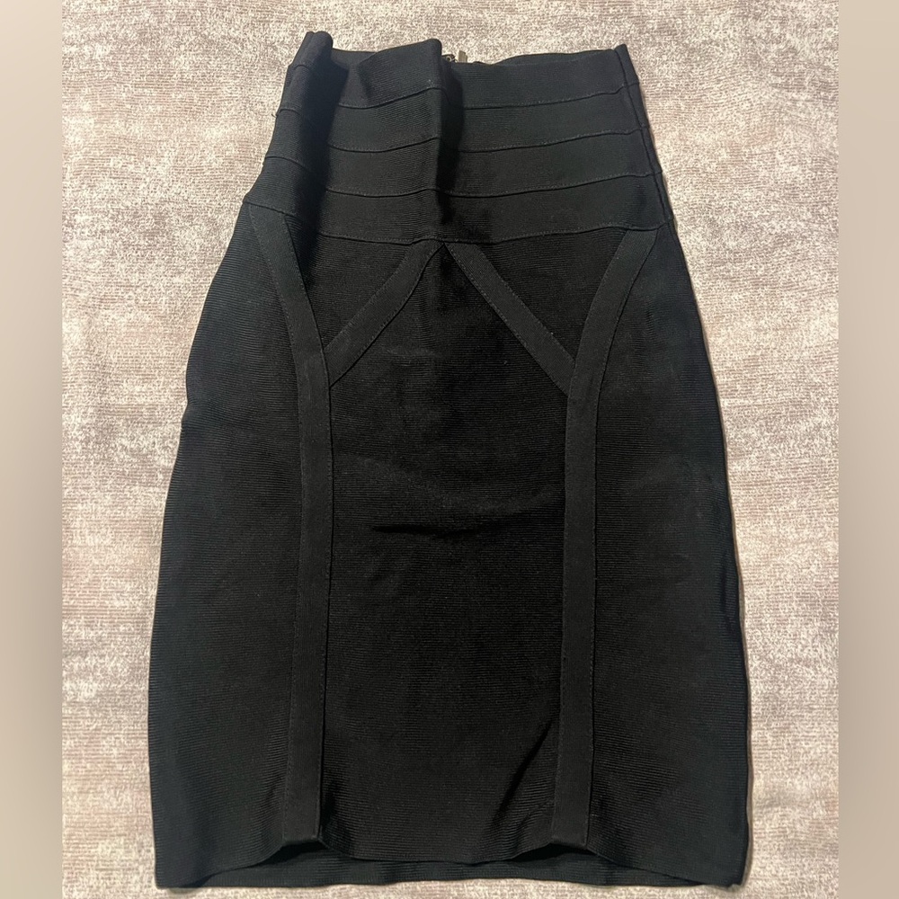 Bebe Black Bodycon Bandage High Waisted Pencil Skirt Size Small